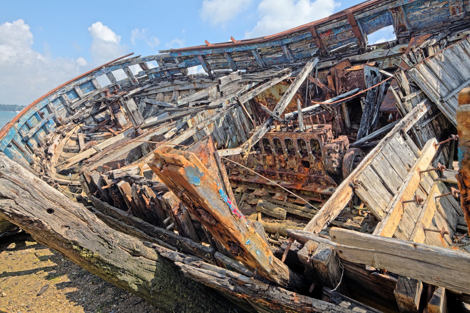 Boats abandoned by the Rance river in Brtianny